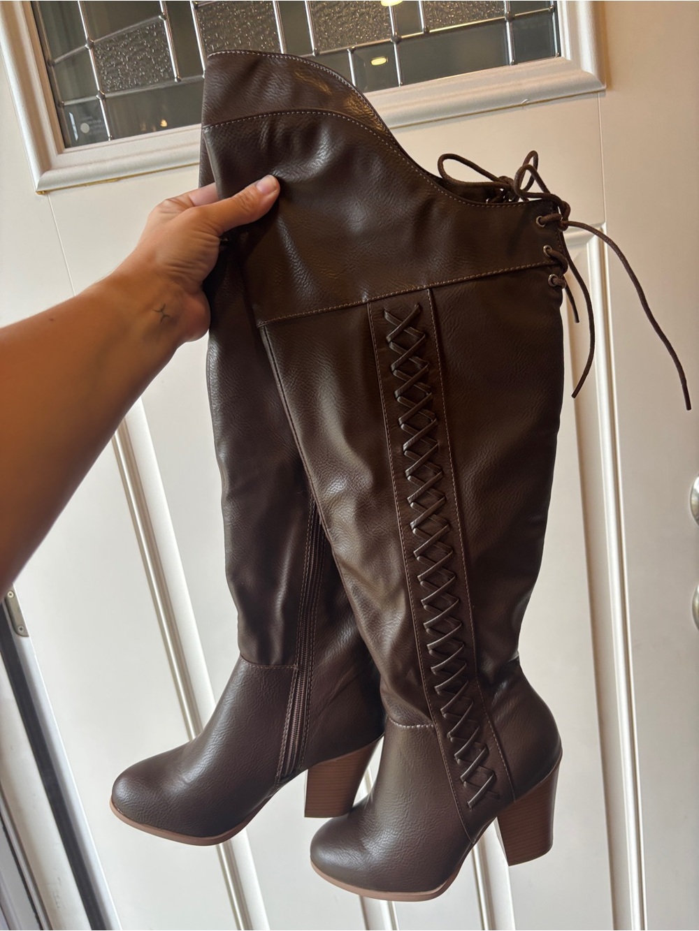 Journee Collection Women’s Spritz Brown Over the Knee Wide Calf Boots - 6